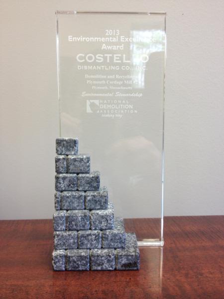 Costello Dismantling receives 2013 NDA Environmental Excellence Award